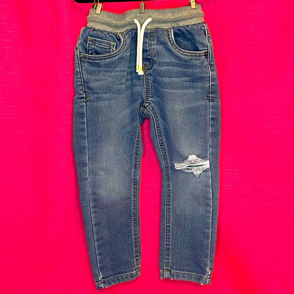 CAT & JACK DISTRESSED TIE WAIST SKINNY JEANS SIZE 3T